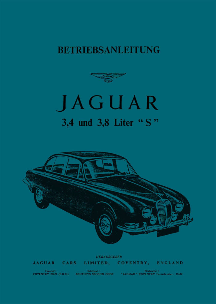 Jaguar 3.4 und 3.8 S Betriebsanleitung, Buchcover