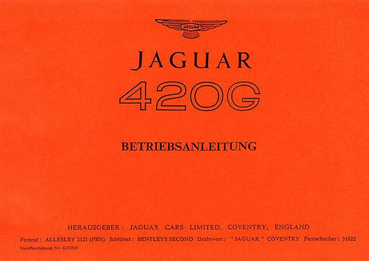 Jaguar 420 G Betriebsanleitung, Buchcover
