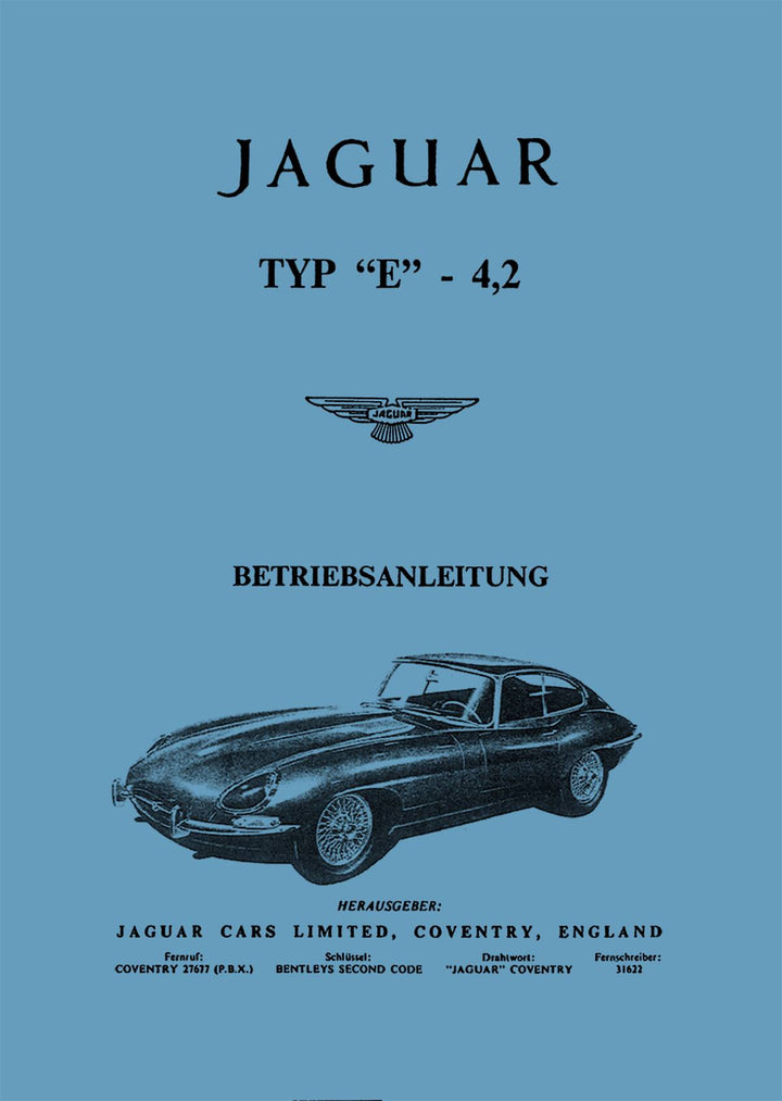Jaguar Typ E mit 4,2 ltr. Betriebsanleitung, Buchcover