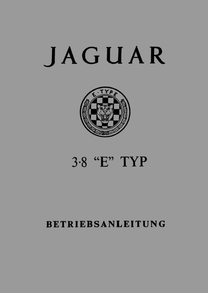 Jaguar E-Type 3.8 Betriebsanleitung, Buchcover
