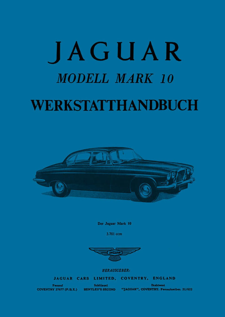 Jaguar Mark 10 Werkstatthandbuch, Buchcover