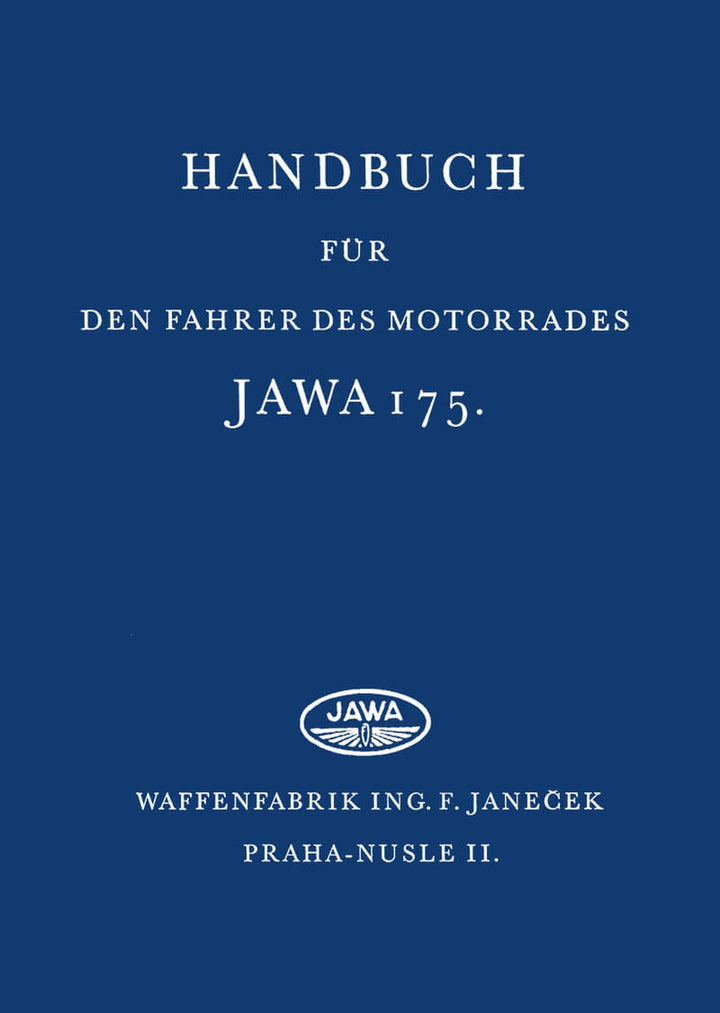 Jawa 175 ccm Betriebsanleitung, Buchcover