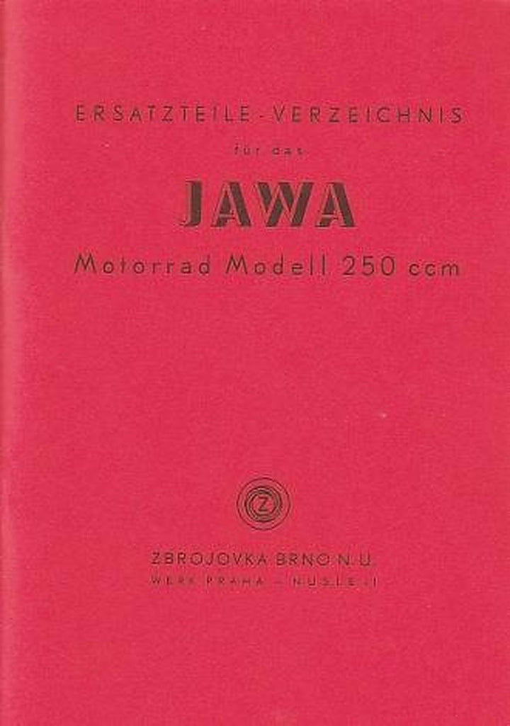 Jawa 250 ccm, 1 Zylinder, Ersatzteilkatalog, Buchcover