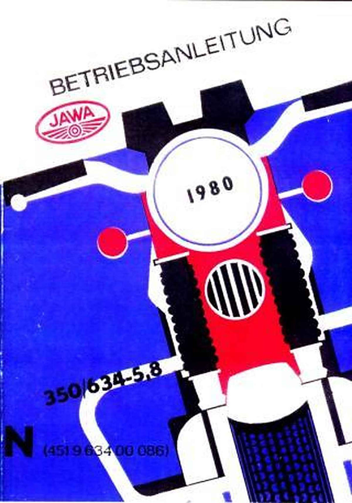 Jawa Motorrad 350/ 634-5,8, 2-Zylindermodell, Betriebsanleitung, Buchcover