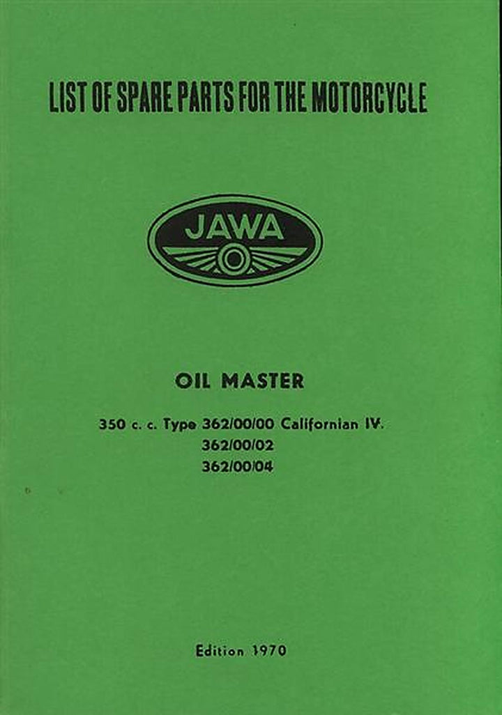 Jawa 350 "Oilmaster" Ersatzteilkatalog, Buchcover