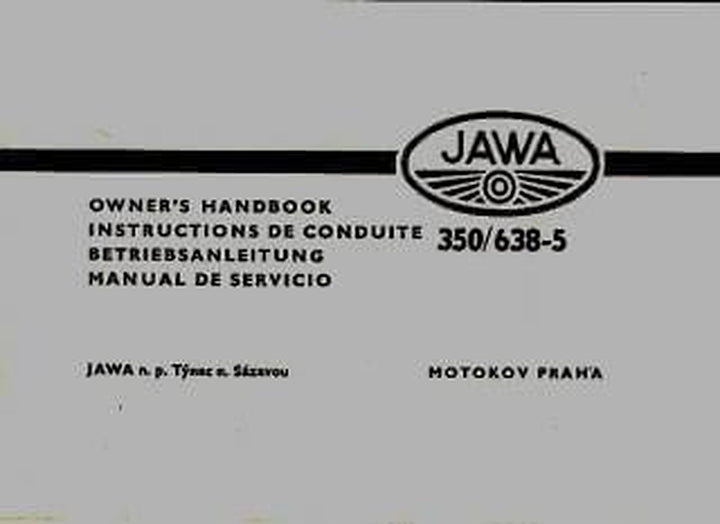 Jawa 350, Typ 638-5/0, Betriebsanleitung, Buchcover