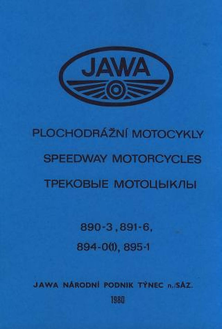 Jawa 890-3, 891-6, 894-0(1), 895-1 Speedway-Motorrad, Betriebsanleitung und Ersatzteilkatalog, Buchcover