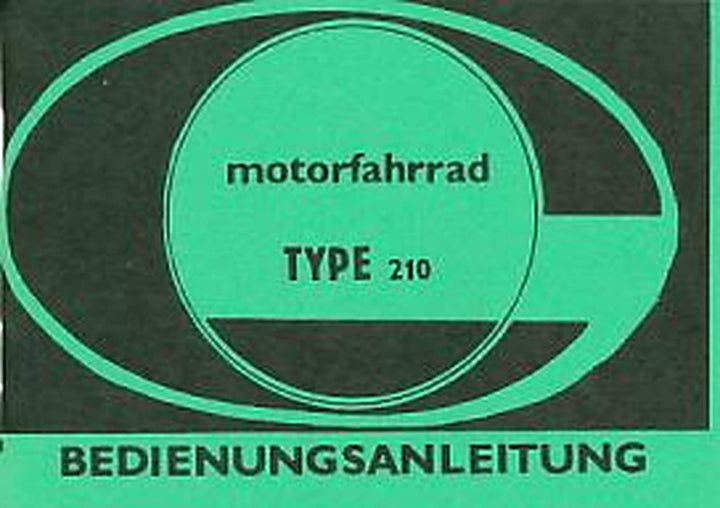 Jawa Motorfahrrad, Type 210, Betriebsanleitung, Buchcover