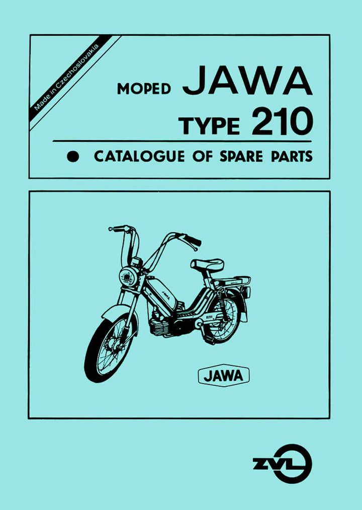 Jawa Moped Typ 210 Spare Parts Catalogue, Buchcover