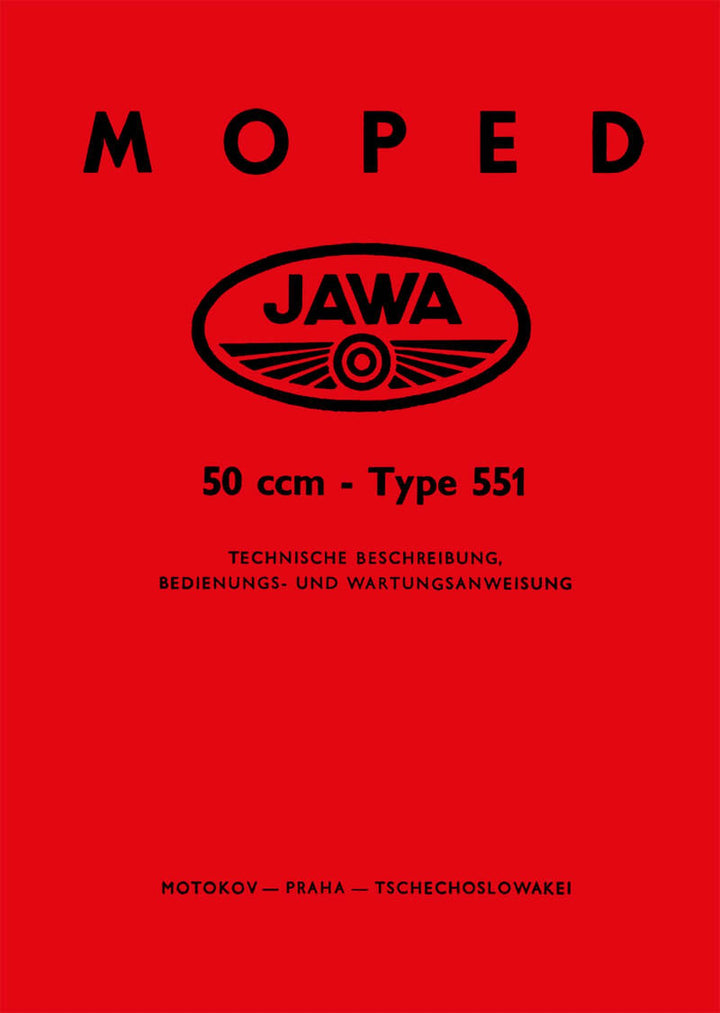 Jawa Typ 551 und Jawetta-Sport 551/02 Betriebsanleitung, Buchcover