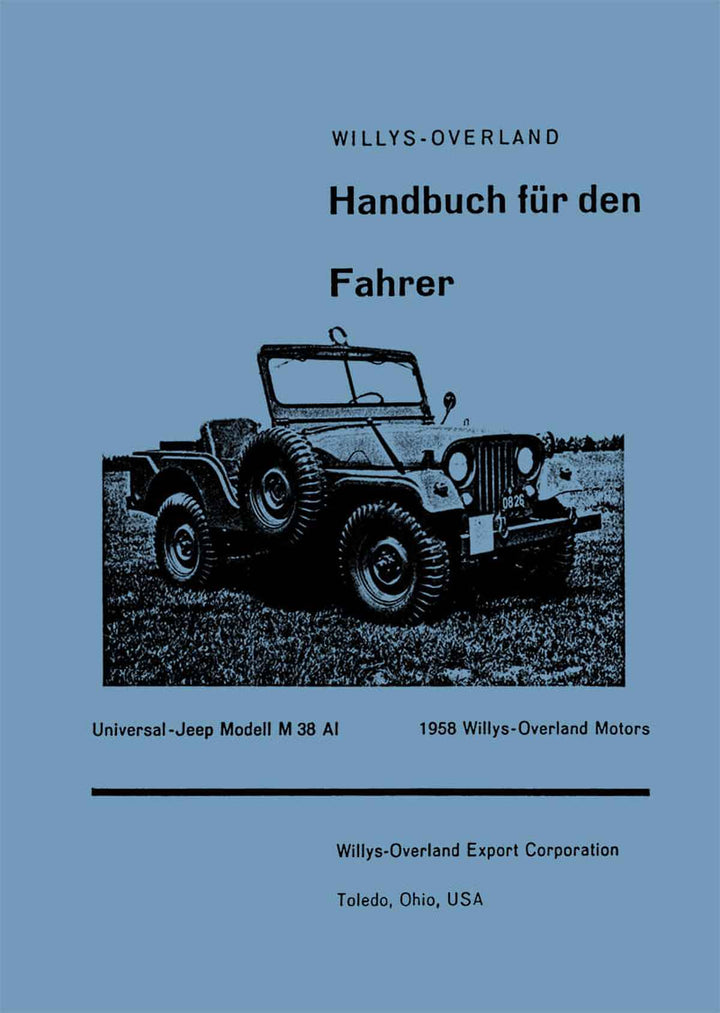 Willys Jeep M 38 AL Handbuch für den Fahrer, Buchcover