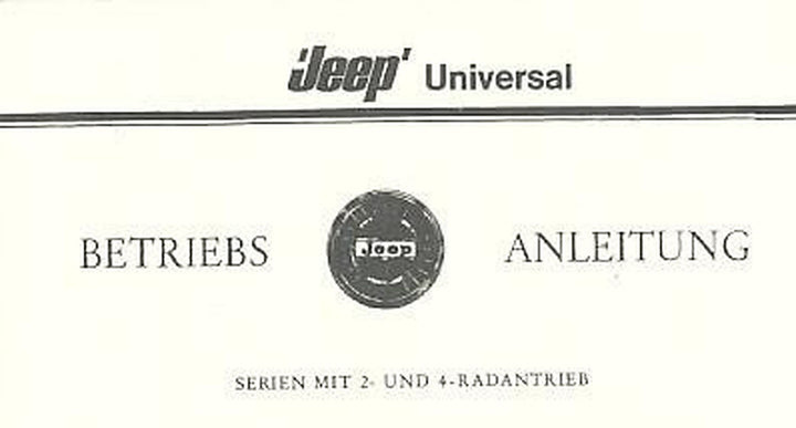 Jeep Universal CJ-5, CJ-5A, CJ-6, CJ-6A, DJ-5, DJ-6, Betriebsanleitung, Buchcover