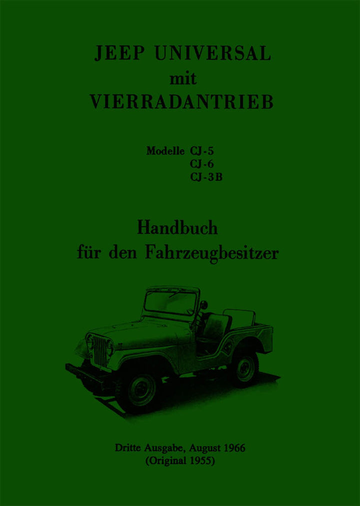 Jeep Universal CJ-5 / CJ-6 / CJ-3B Betriebsanleitung, Buchcover
