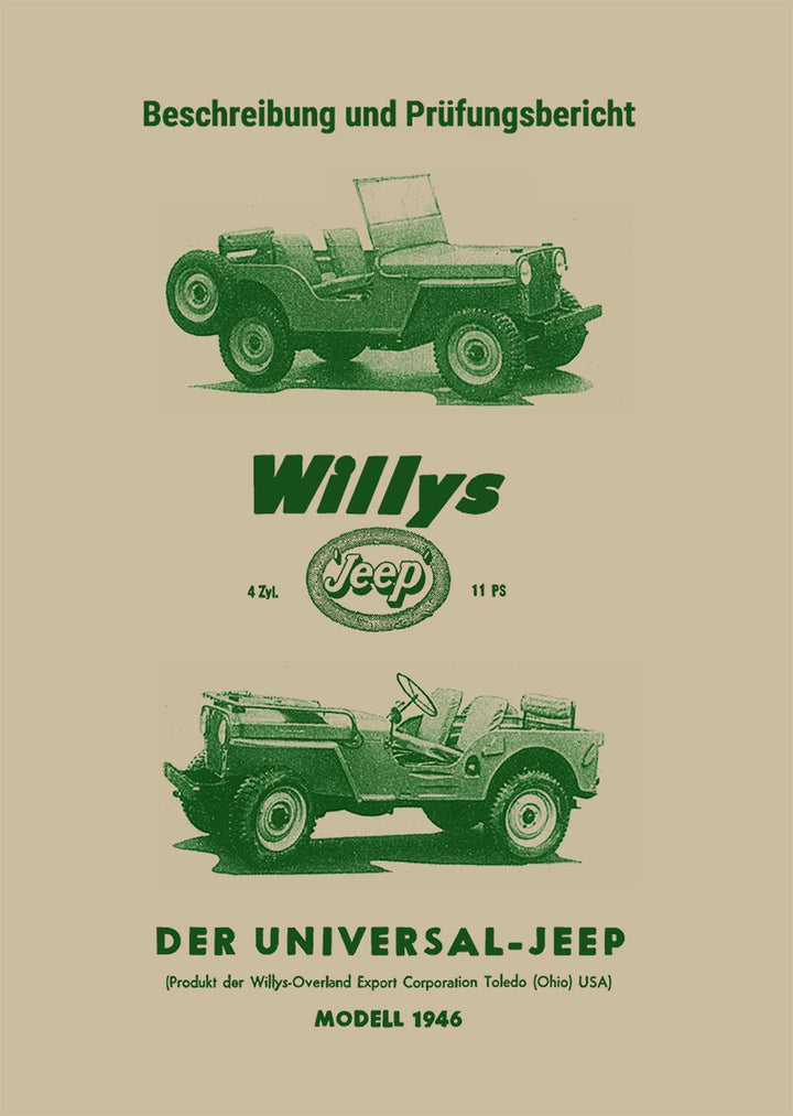Jeep Willys Betriebsanleitung, Buchcover