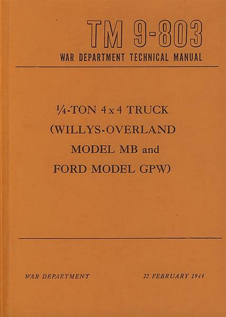 Jeep 1/4-Ton 4 x 4 Truck Willys-Overland MB und Ford GPW Werkstatthandbuch, Buchcover