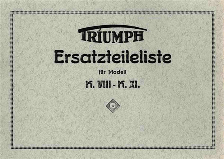 Triumph K8 K9 K10 K11 Ersatzteilkatalog, Buchcover