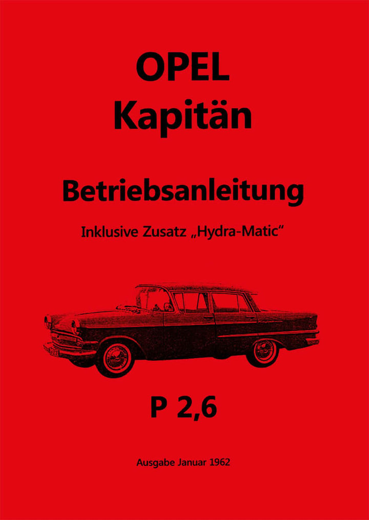 Opel Kapitän 2.6 Betriebsanleitung, Buchcover