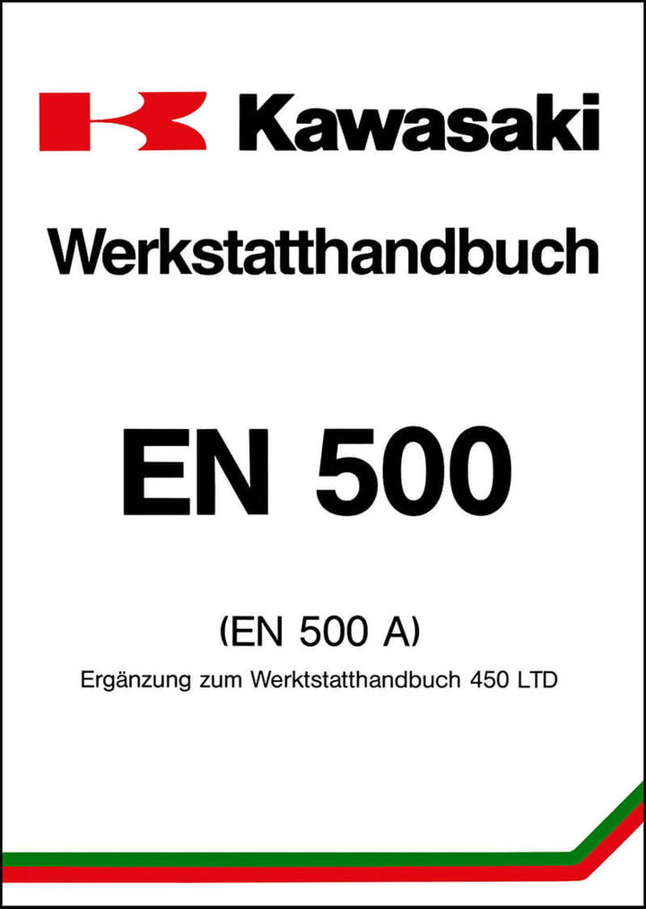 Kawasaki EN500 (EN500A) Ergänzung zum Werkstatthandbuch, Buchcover