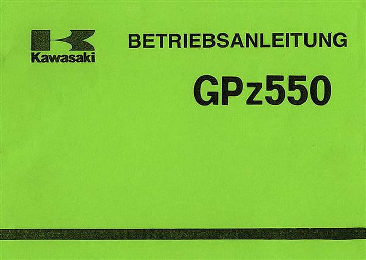Kawasaki GPz550 Betriebsanleitung, Buchcover