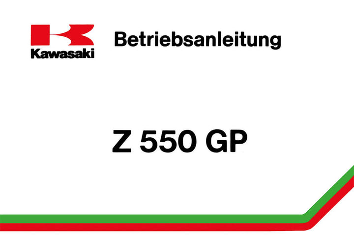 Kawasaki Z550GP Betriebsanleitung, Buchcover
