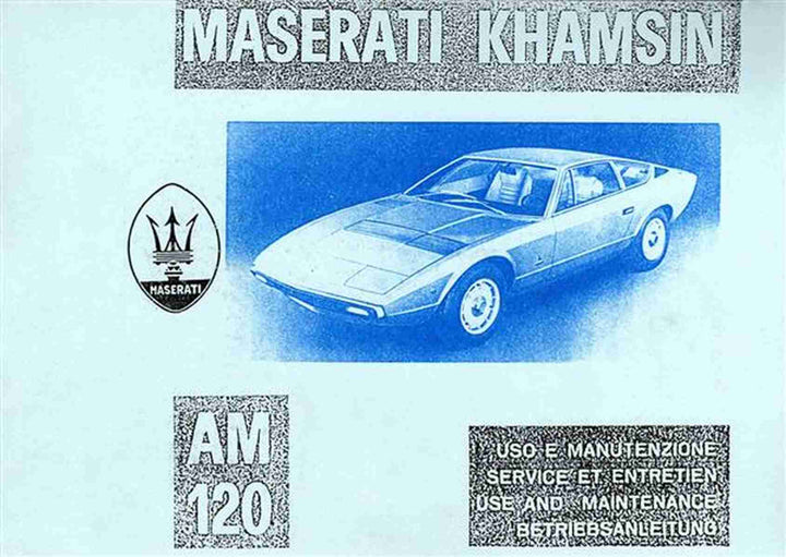 Maserati Khamsin AM 120 Betriebsanleitung, Buchcover