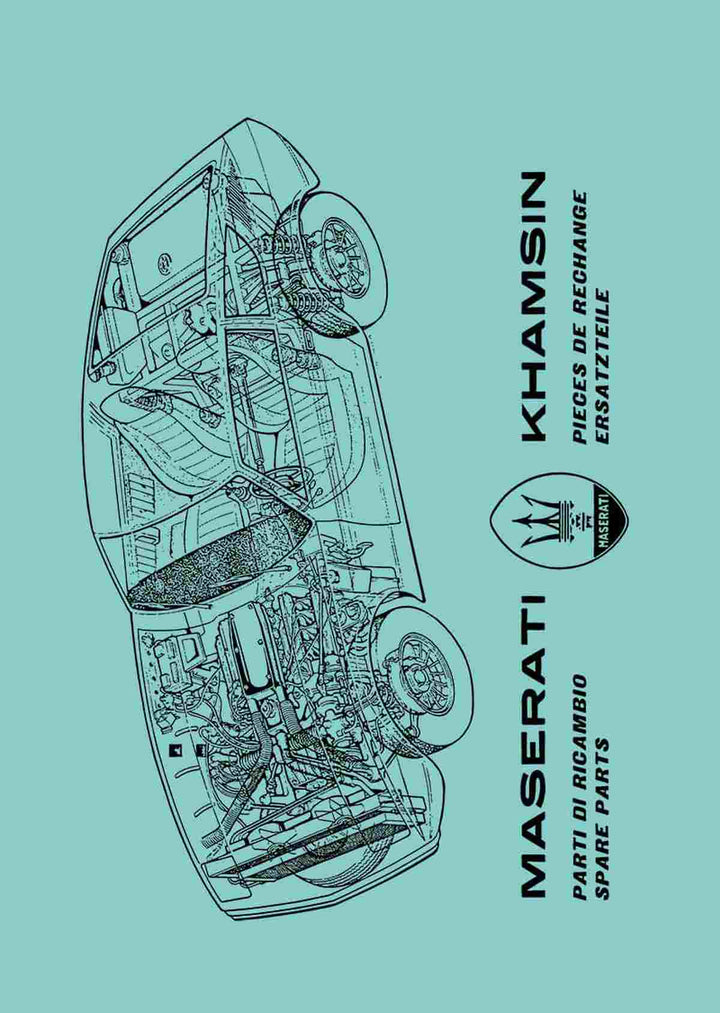 Maserati Khamsin Ersatzteilliste, Buchcover