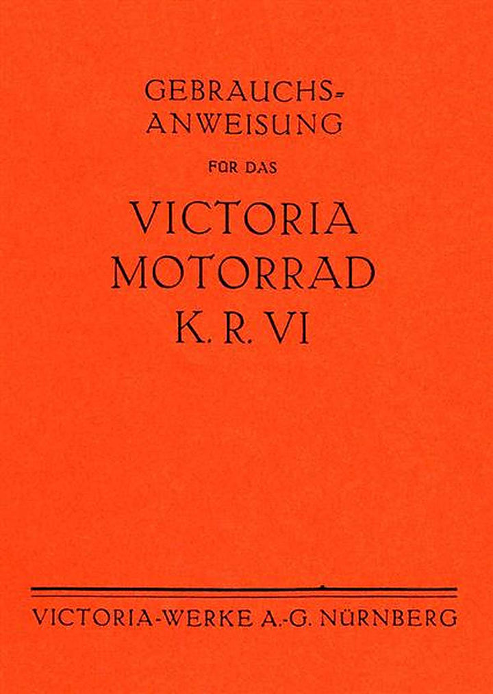 Victoria KR VI 598 ccm Betriebsanleitung, Buchcover
