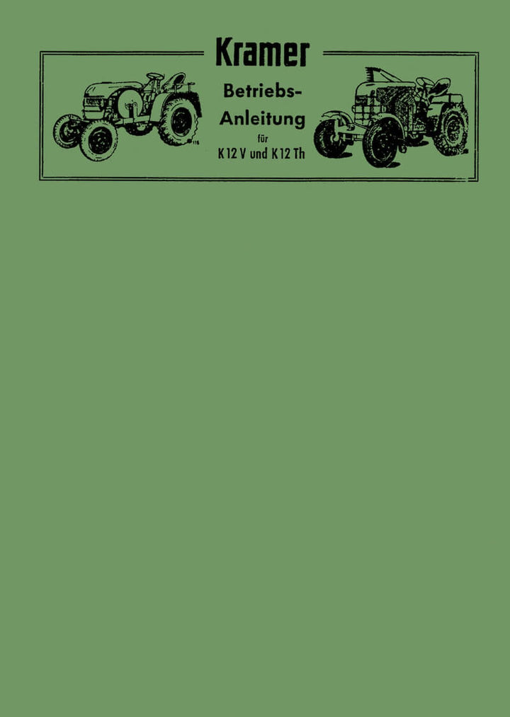 Kramer K12V und K12Th Betriebsanleitung, Buchcover