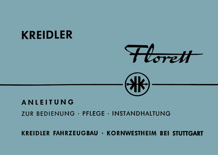 Kreidler Florett Betriebsanleitung, Buchcover