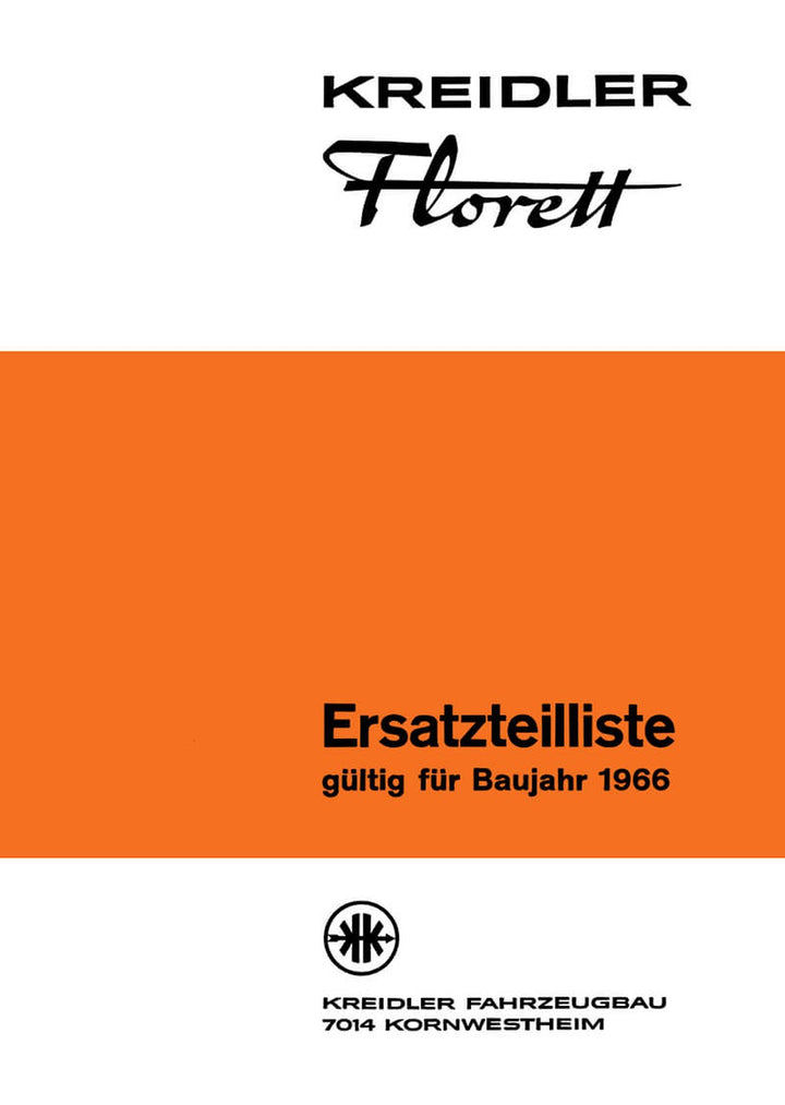 Kreidler Florett Ersatzteilkatalog, Buchcover