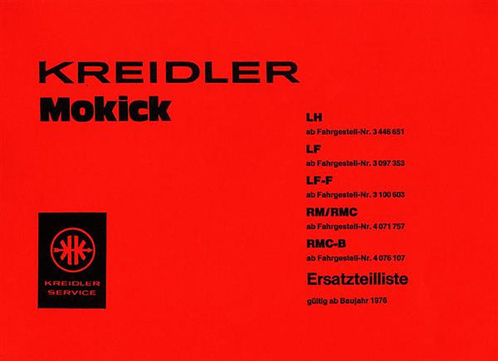 Kreidler Florett LH LF LF-F RM RMC-B Ersatzteilkatalog, Buchcover