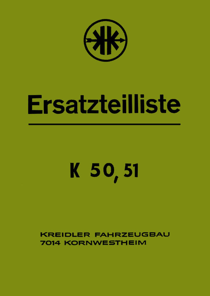 Kreidler K50 und K51 Ersatzteilkatalog, Buchcover