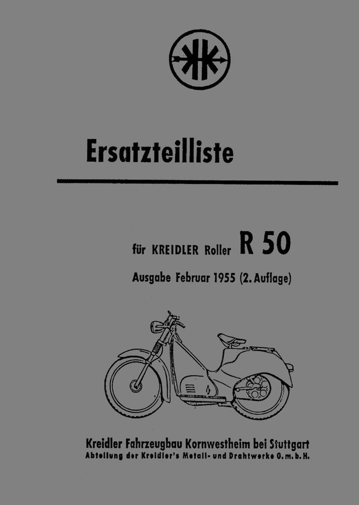 Kreidler R50 Ersatzteiliste, Buchcover