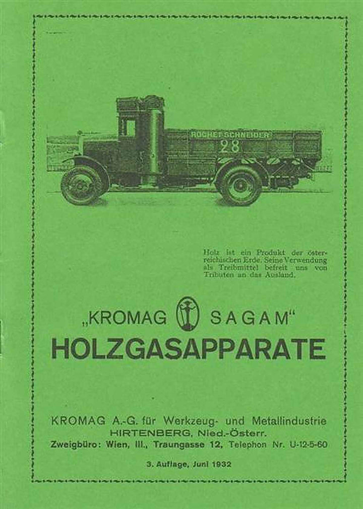 Kromag Sagam Holzgasapparate – Betriebsanleitung, Buchcover