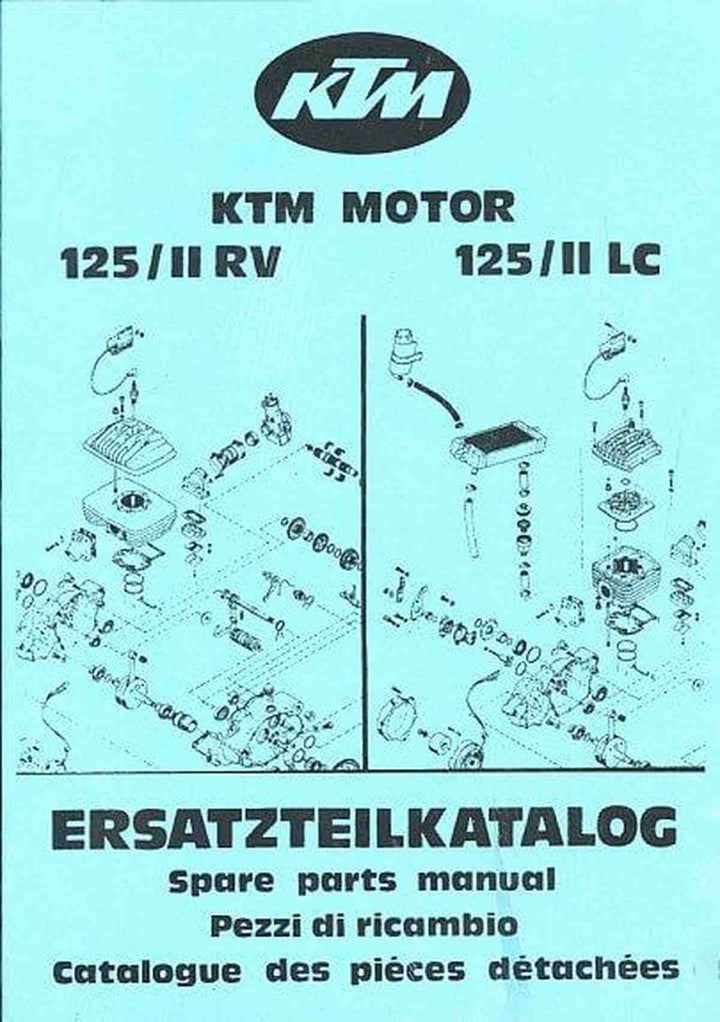 KTM Motorfahrzeugbau 125 / II RV / LC, Motor luft- oder wassergekühlt, Ersatzteilkatalog, Buchcover