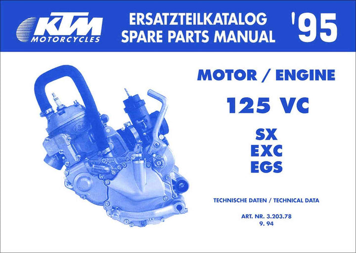 KTM Motorfahrzeugbau 125 VC, SX, ECX, EGS, Ersatzteilkatalog, technische Daten, Buchcover