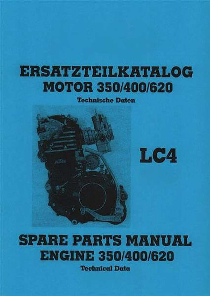 KTM Motorfahrzeugbau 350, 400, 620 LC4 `94, nur Motor, Ersatzteilkatalog, Buchcover