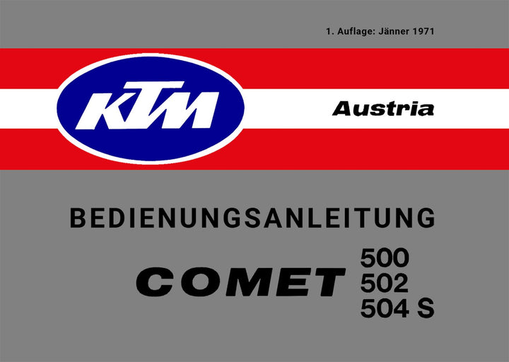 KTM Comet 500, 502, 504 S, Bedienungsanleitung, Buchcover
