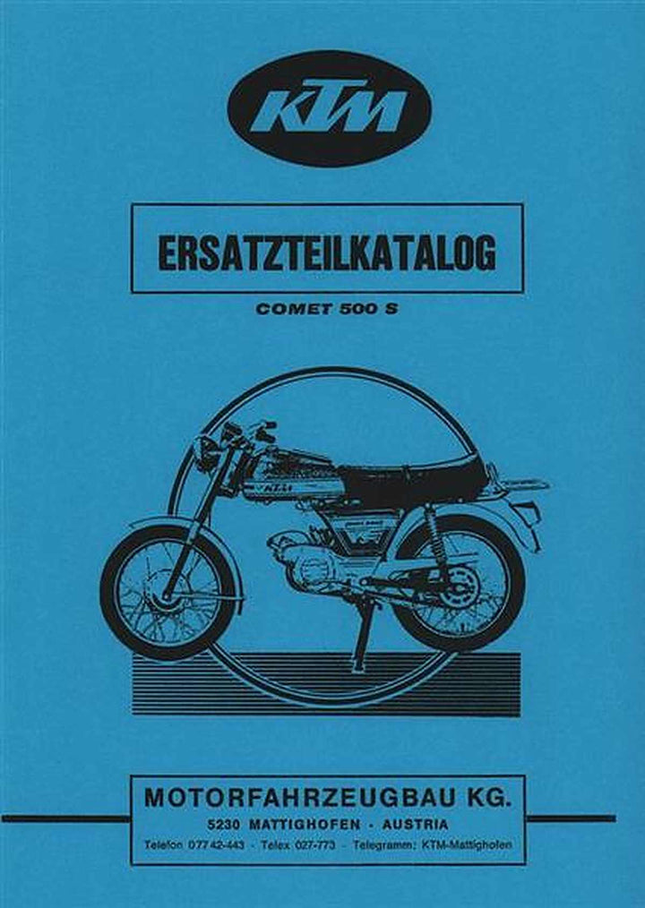 KTM Motorfahrzeugbau Comet 500 S mit Puch-Motor Ersatzteilkatalog, Buchcover