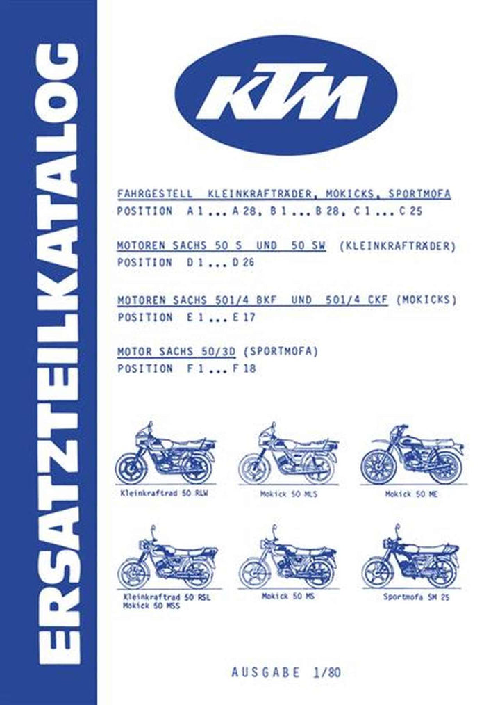 KTM Kleinkraftrad, Mokick, Sportmofa Ersatzteilkatalog, Buchcover
