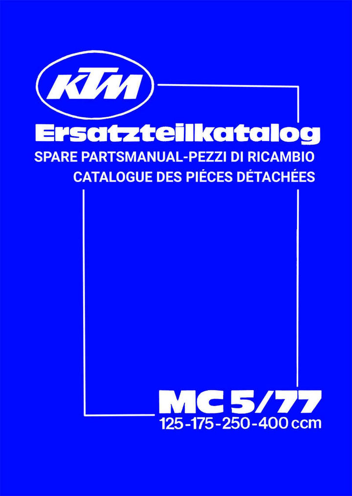 KTM MC 5/77, 125 175 250 400 ccm Ersatzteilkatalog, Buchcover