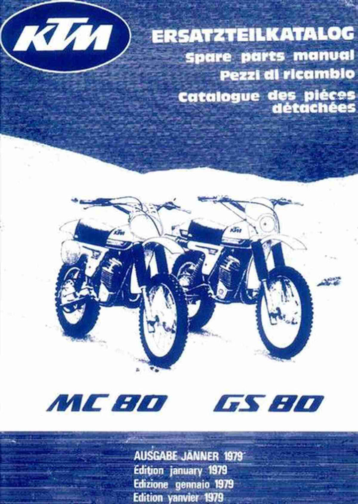 KTM Motorfahrzeugbau MC 80, GS 80 Ersatzteilkatalog, Buchcover