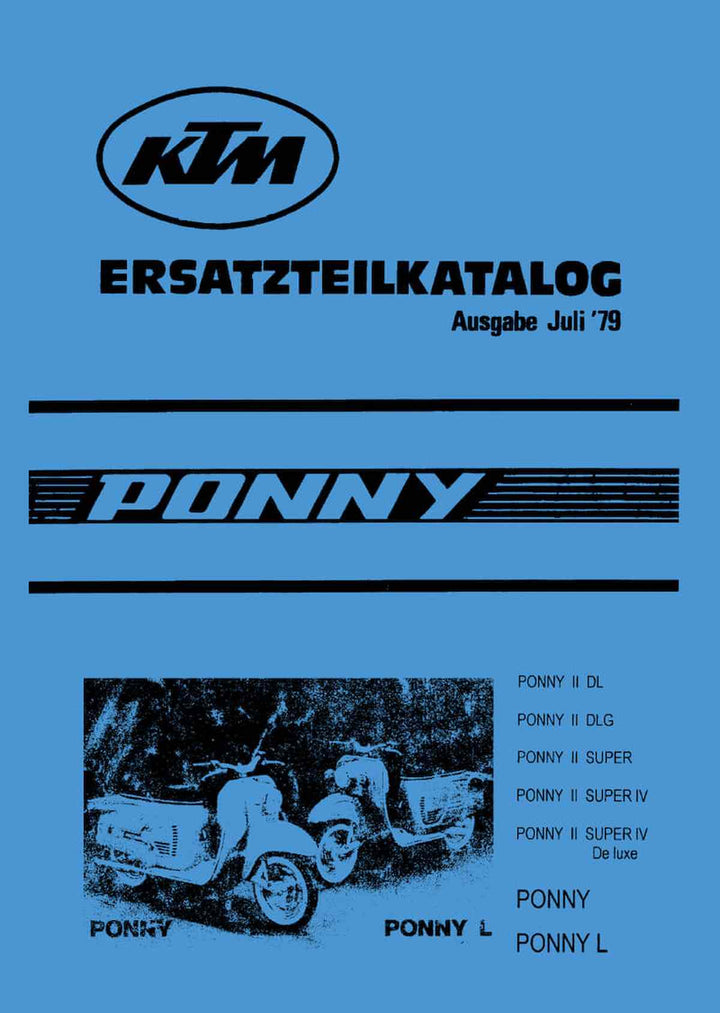 KTM Ponny II DL, DLG, Super, Super IV, Super IV de luxe, Ersatzteilkatalog Fahrgestell, Buchcover