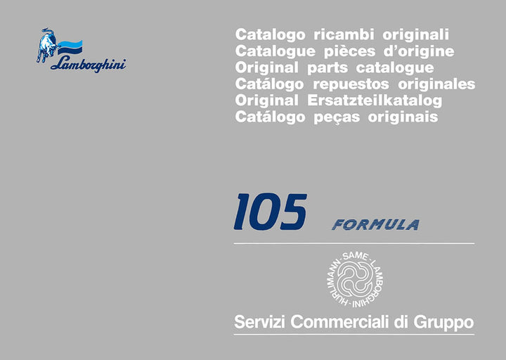 Lamborghini 105 Formula Ersatzteilkatalog, Buchcover