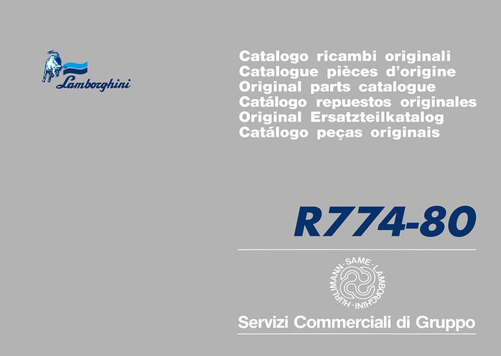 Lamborghini R774-80 Ersatzteilkatalog, Buchcover