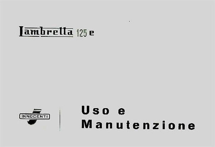 Lambretta 125-e Uso e Manutenzione, Buchcover