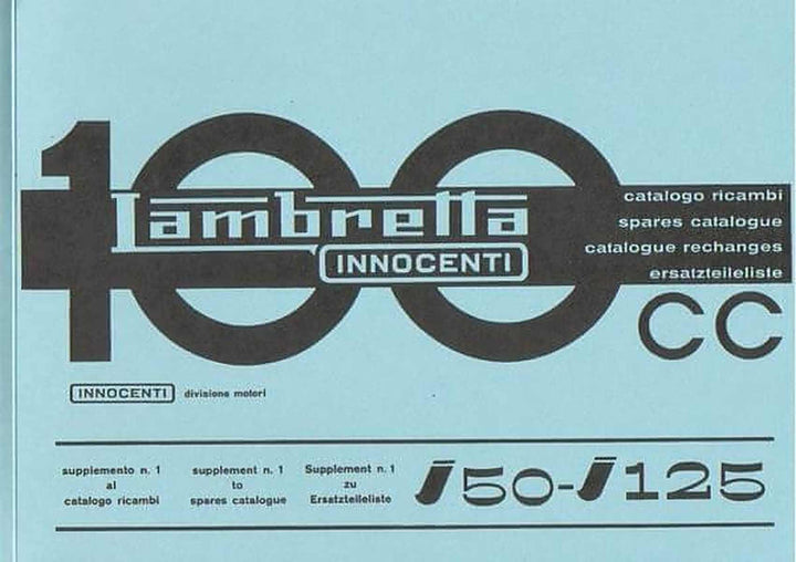 Lambretta Innocenti 100 cc und j 50 / 125, Ersatzteilkatalog, Buchcover
