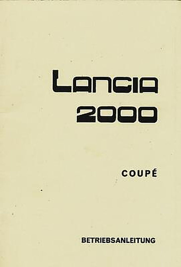 Lancia 2000 Coupé Betriebsanleitung, Buchcover