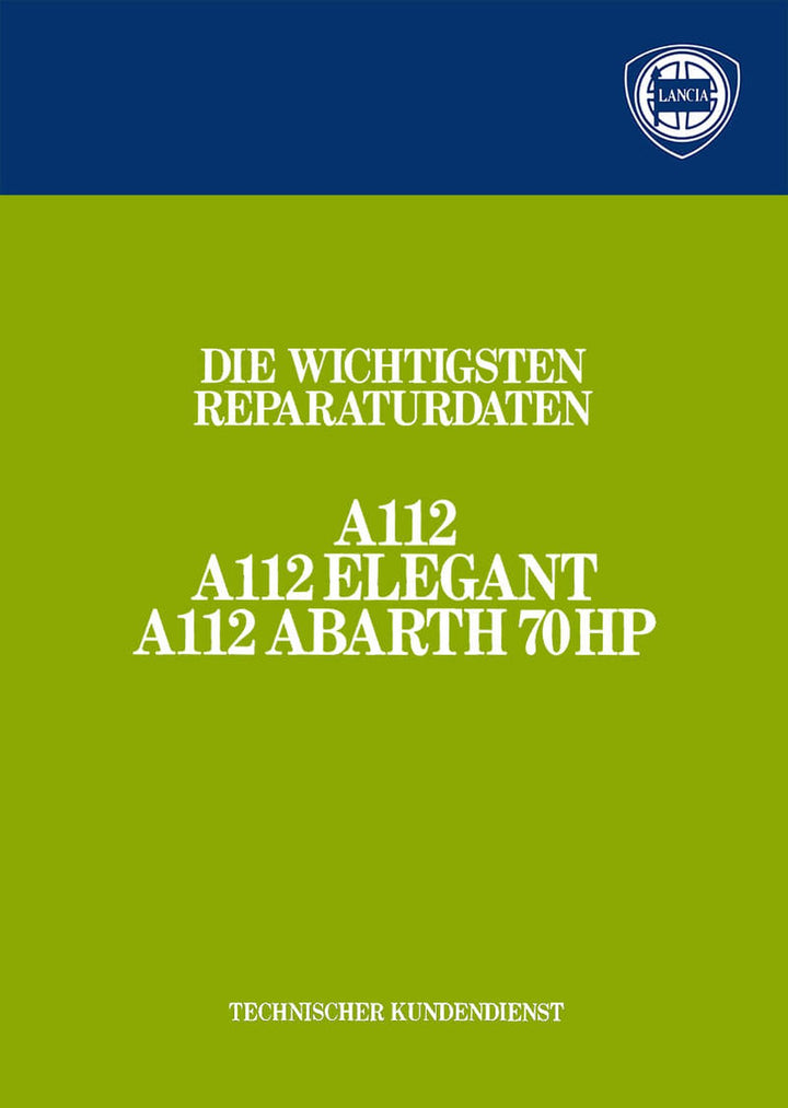 Lancia A112 A112 Elegant A112 Abarth Reparaturanleitung, Buchcover