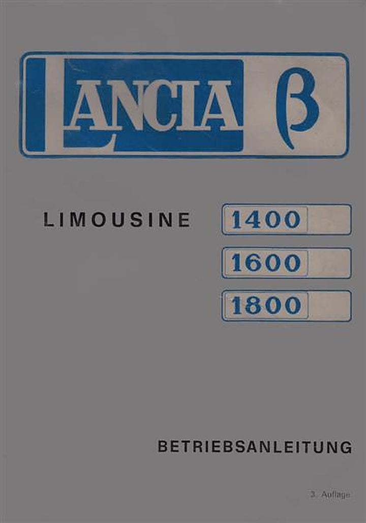 Lancia Beta 1400, 1600, 1800 Betriebsanleitung, Buchcover